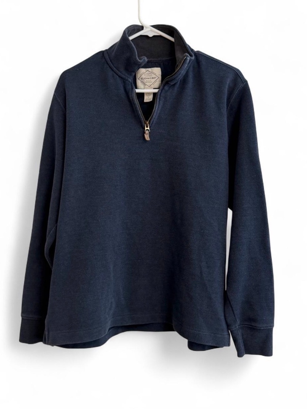 St. John's Bay Men's Zip-Front Pullover Sweater - Navy Blue